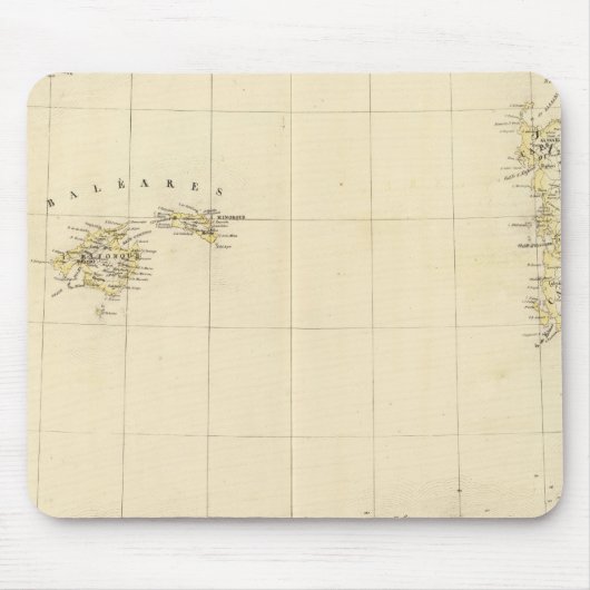 Tapis De Souris Îles Baléares et Sardaigne Europe 25 (Devant)