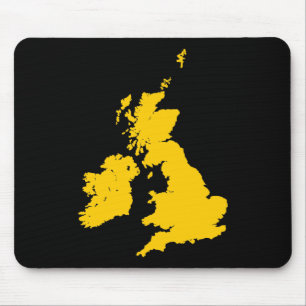 Tapis De Souris Îles britanniques - Ambre sur Noir