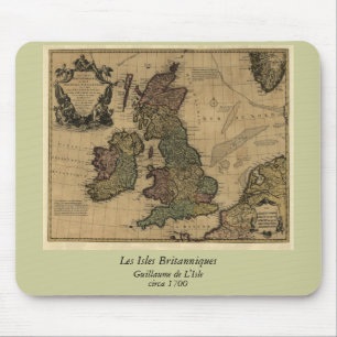 Tapis De Souris Îles Britanniques, de Les carte 1700's