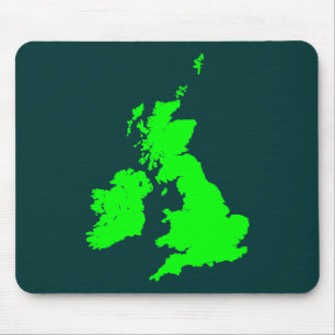 Tapis De Souris Îles Britanniques - Les tons verts