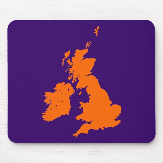 Tapis De Souris Îles britanniques - Orange sur Violet foncé (Devant)