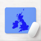 Tapis De Souris Îles Britanniques - Tons de Bleu (Avec souris)