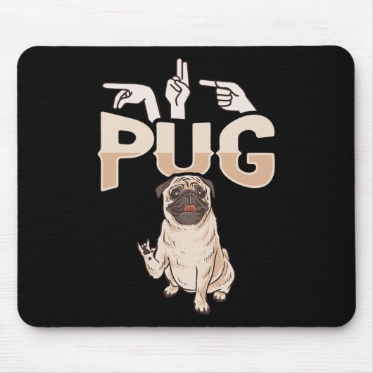 Tapis De Souris ILL Carlin ASL Gesture mains Sourde perte d'auditi (Devant)