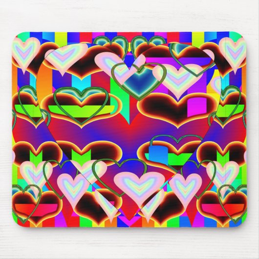 Tapis De Souris Illusion des coeurs par Kenneth Yoncich (Devant)