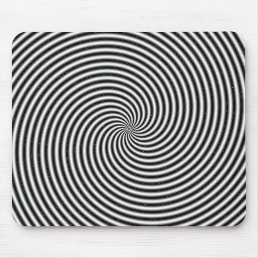 Tapis De Souris Illusion optique de spirale noire et blanche (Devant)
