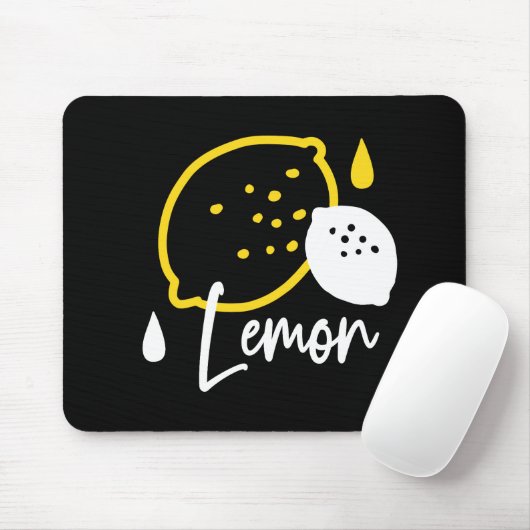 Tapis De Souris Illustration Abstraite au citron - Art des agrumes (Avec souris)
