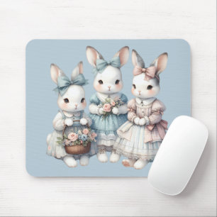 Tapis De Souris Illustration aquarelle des sœurs lapines de cottag