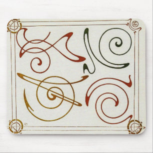 Tapis De Souris Illustration Art nouveau vintage par Alphonse Much