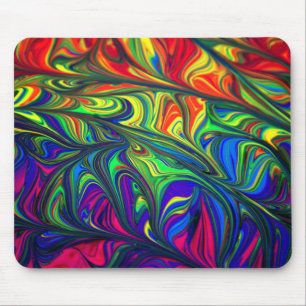 Tapis De Souris Illustration bleue, verte et rouge Abstraite