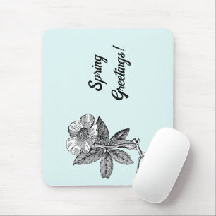 Tapis De Souris Illustration botanique d'une fleur printanière élé