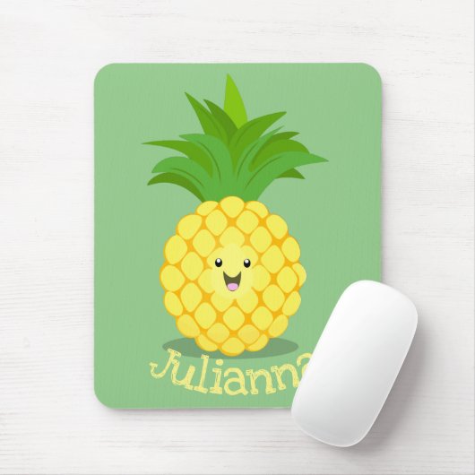 Tapis De Souris Illustration d'ananas mignon (Avec souris)