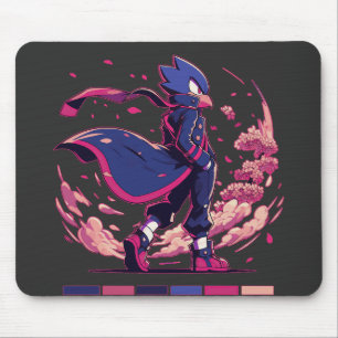 Tapis De Souris Illustration d'anime d'oiseau guerrier Sakura Edge