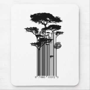 Tapis De Souris Illustration d'arbres de code barres de style de