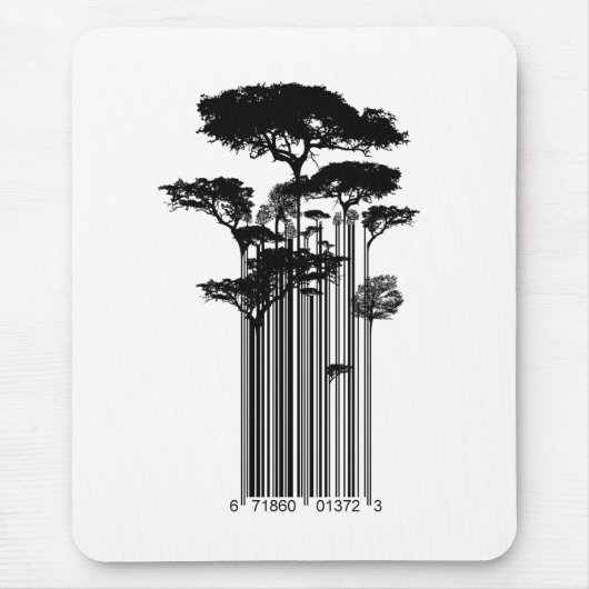 Tapis De Souris Illustration d'arbres de code barres de style de (Devant)