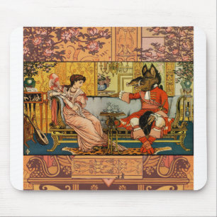 Tapis De Souris Illustration d'art classique de La Belle et la Bêt