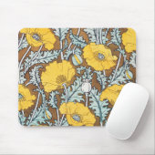 Tapis De Souris Illustration d'art de pavot à motif floral (Avec souris)
