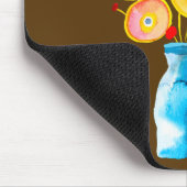 Tapis De Souris Illustration d'art des fleurs funky (Coin)