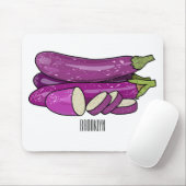 Tapis De Souris Illustration d'aubergine (Avec souris)
