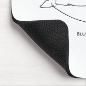 Tapis De Souris Illustration de baleine bleue (schéma) (Coin)