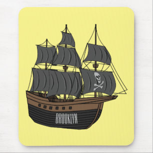 Tapis De Souris Illustration de bateau pirate