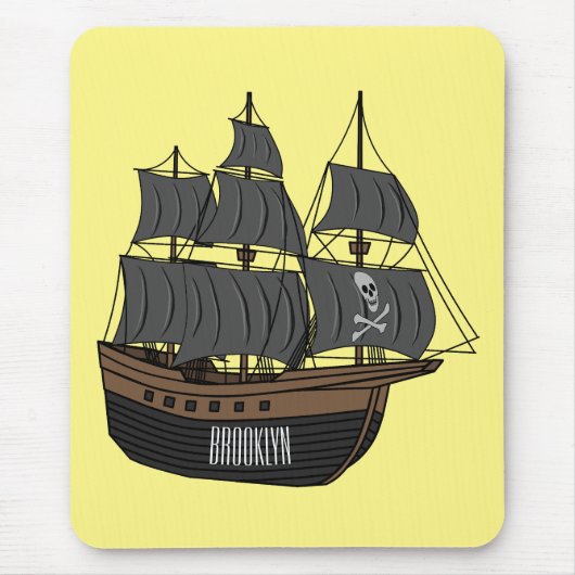 Tapis De Souris Illustration de bateau pirate (Devant)