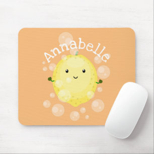 Tapis De Souris Illustration de bulles de caricatures de citron mo