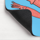 Tapis De Souris Illustration de calamar rose (Coin)