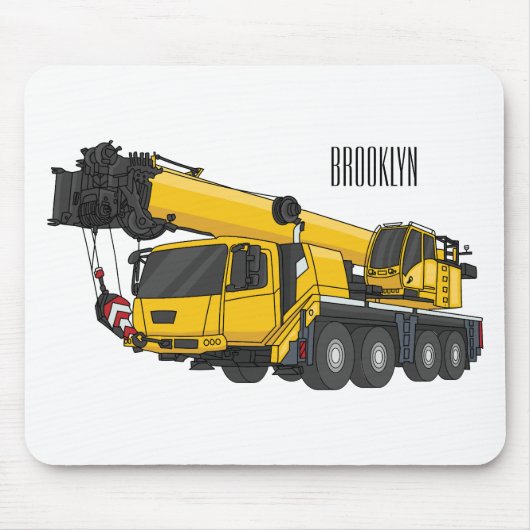 Tapis De Souris Illustration de camion de grue (Devant)