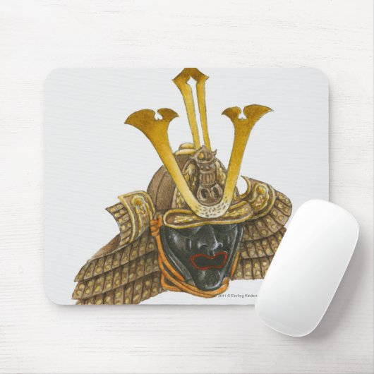 Tapis De Souris Illustration de casque samouraï du 16ème siècle (Avec souris)