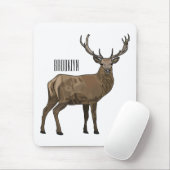 Tapis De Souris Illustration de cerf de dessin animé (Avec souris)