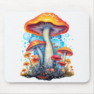 Tapis De Souris Illustration de champignon psychédélique coloré