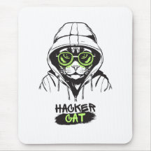Illustration de chat hacker mignon – Cadeau de cyb