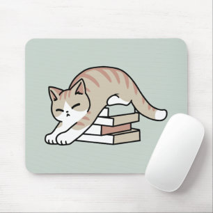 Tapis De Souris Illustration de chat Lover - Curled Up & Cosy