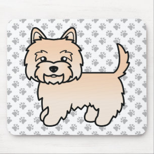 Tapis De Souris Illustration de chien Cairn Terrier crème et empre
