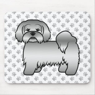 Tapis De Souris Illustration de chien de dessin animé mignon Lhasa