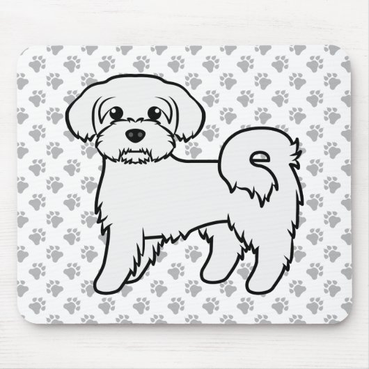 Tapis De Souris Illustration de chien de dessin mignon maltais (Devant)