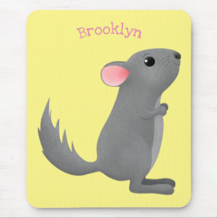 Tapis De Souris Illustration de chinchilla gris mignon