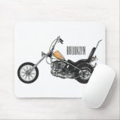 Tapis De Souris Illustration de Chopper Motorcycle 1950 (Avec souris)
