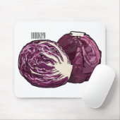 Tapis De Souris Illustration de chou rouge (Avec souris)