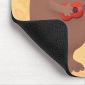 Tapis De Souris Illustration de dessin animé de capybara ukulele (Coin)