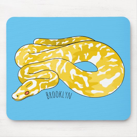 Tapis De Souris illustration de dessin animé de serpent python bir (Devant)