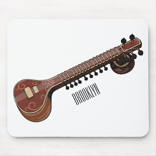 Tapis De Souris Illustration de dessin de Sitar (Devant)