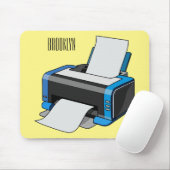 Tapis De Souris Illustration de dessin d'imprimante (Avec souris)