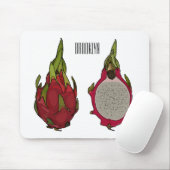 Tapis De Souris Illustration de dragon fruit (Avec souris)