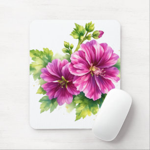 Tapis De Souris Illustration de fleur à l'aquarelle violette