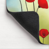 Tapis De Souris Illustration de fleur de coquelicot, champ vert, c (Coin)