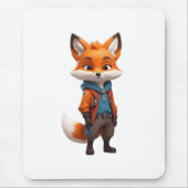 Tapis De Souris Illustration de Fox joyeux et aventureux (Devant)