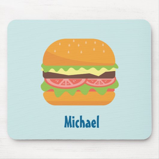 Tapis De Souris Illustration de hamburger avec tomate et laitue (Devant)