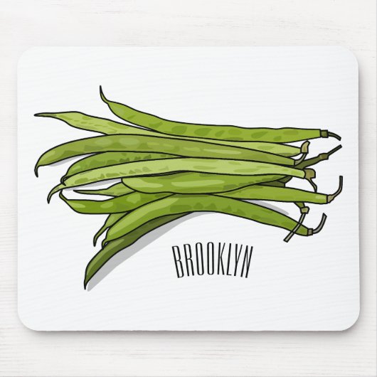 Tapis De Souris Illustration de haricots verts (Devant)