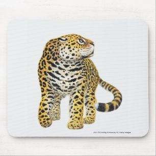Tapis De Souris Illustration de Jaguar avec la tête dans le profi